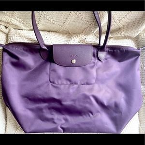 Large Purple Longchamp Tote Bag